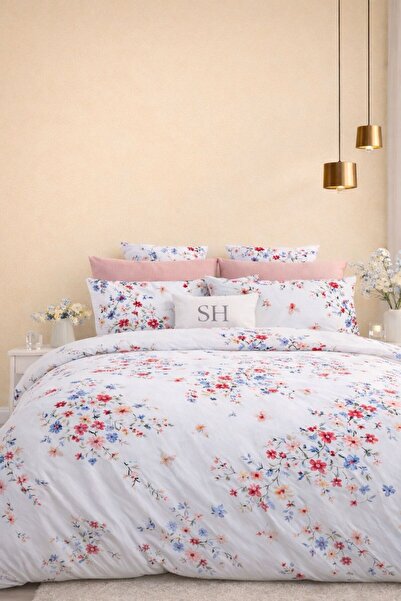 Sheri Home Lastikli Çarşaflı Nevresim Takımı Çift Kişilik Premium CottonALAÇA...