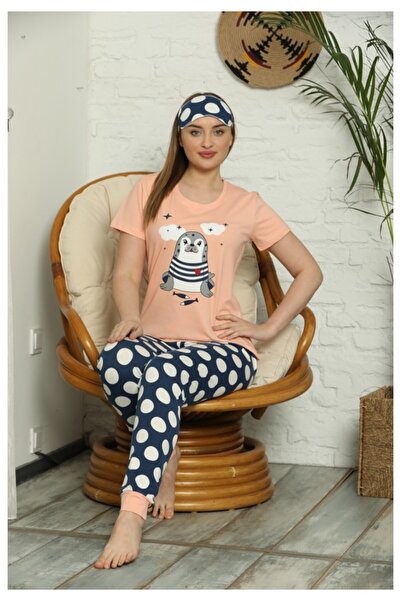 BOYRAZ Pijama pentru Dama cu Imprimeu Foca - Set de Primăvară, maneca scurta ...