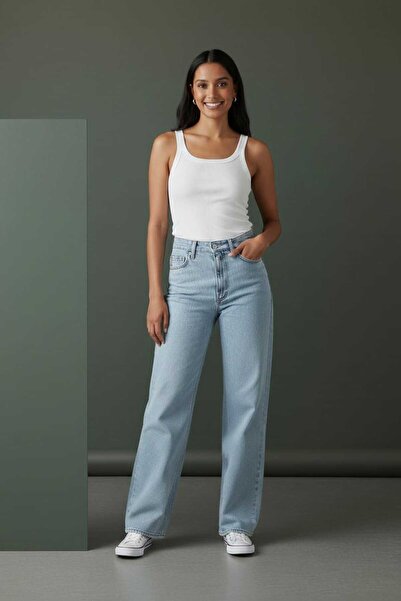 hies Palazzo Jeans Νέας Σεζόν Γυναικείο Παντελόνι με Φαρδιά Μπατζάκια από Λύκ...