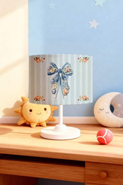 EVPANYA Blue Ribbon Patterned Children's Room Lampshade
