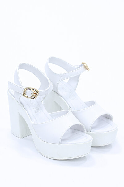 kajal ayakkabı Nvl 163 Flat Strap Adjustable Buckle Detailed Platform Heeled ...