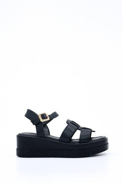kajal ayakkabı Nvl 400 Ankle Strap Wedge Heeled Sandals