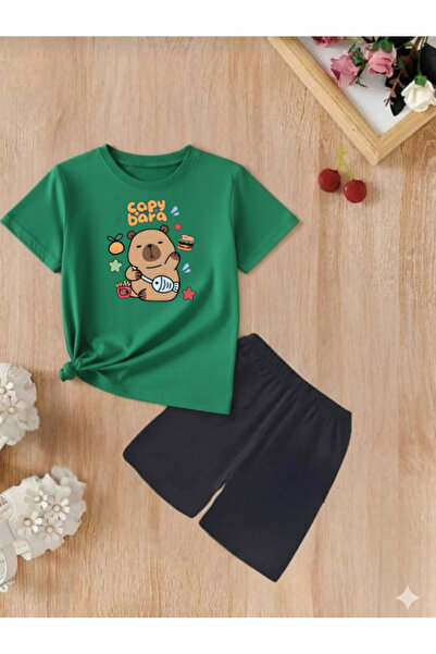 DOCE ELEGANTE SET DE VARĂ PENTRU FETE CU IMPRIMEU CAPYBARA