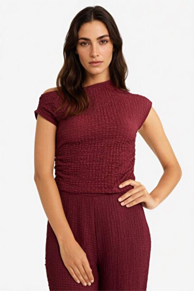 LC Waikiki Μπλούζα με έναν ώμο σε στενή εφαρμογή και στριφτό σχέδιο