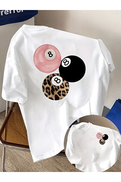 one button Billiards Double-Sided Printed Premium Oversize T-Shirt