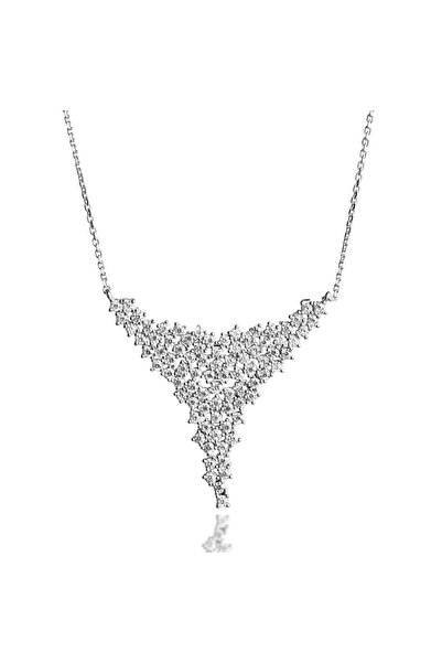 Kuyumcudukkani Beyaz Zirkon Taşlı Motifli Kolye-20125-W-W