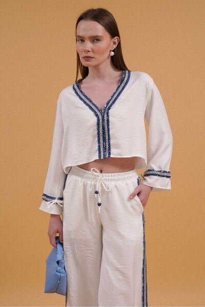 VERYMODA Traper košulja na pruge - Krem | F1888