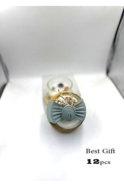 GIFT Wooden Base Candle with Natural Dried Roses Scented Coordinated (12 Pieces)