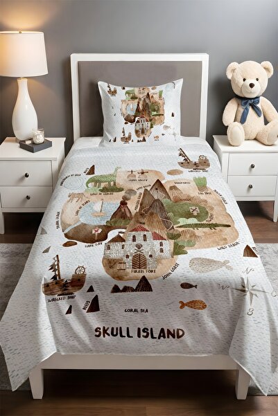 EVPANYA Kayıp Ada Patterned Single Baby Child Pique Set