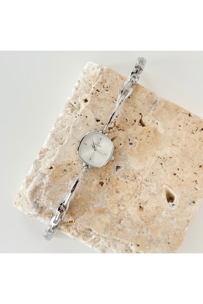 Vesce Atelier Sensia Silver Watch White