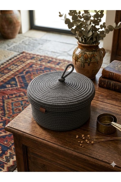 ZEMİRA TEKSTİL Καλάθι με καπάκι, Καλάθι οργάνωσης πολλαπλών χρήσεων, Οργανωτή...