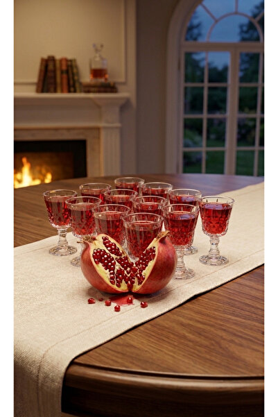 AR HOME 12 Pcs Mini Stemmed Soft Drink Glass Set
