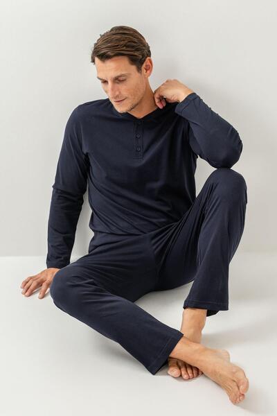 Arnetta Boxed Groomswear Men's Double Suit 100% Cotton Long Sleeve Pajama Set