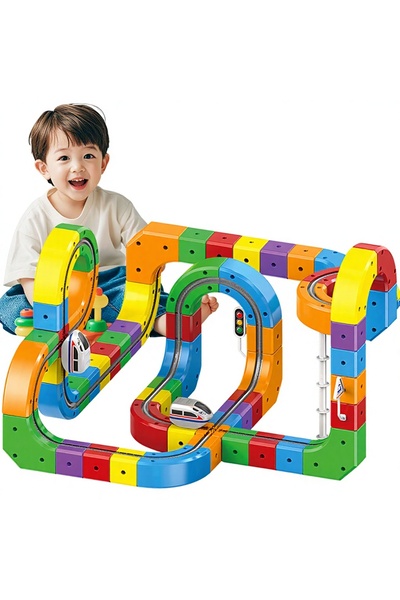 OEM Set Tren Construcție Copii 123 Piese – Pista 3D Track Cube, Joc STEM Creativ, 3+ Ani
