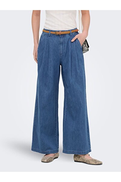 ONLY Jeans mit weitem Bein ONLNORRIE Hohe Taille Weiter Beinschnitt Jeans