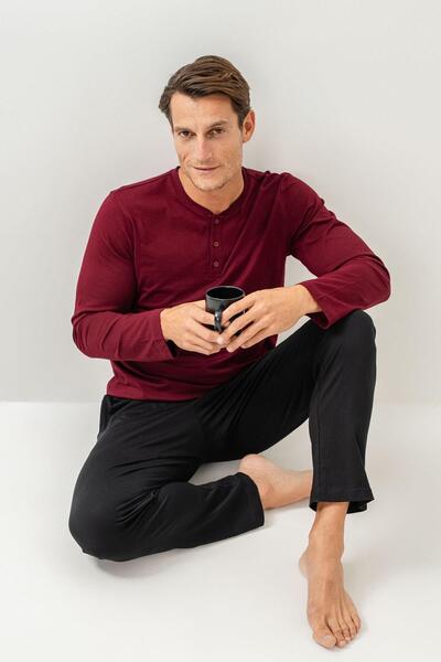 Arnetta Boxed Groomswear Men's Double Suit 100% Cotton Long Sleeve Pajama Set