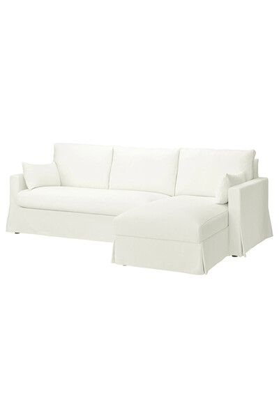 IKEA Beyaz Modern Kanepe - uzanma koltuklu 3'lü kanepe