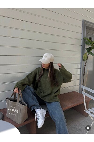 Trend Marfa Soft Texture Crew Neck Oversize Knitwear Sweater