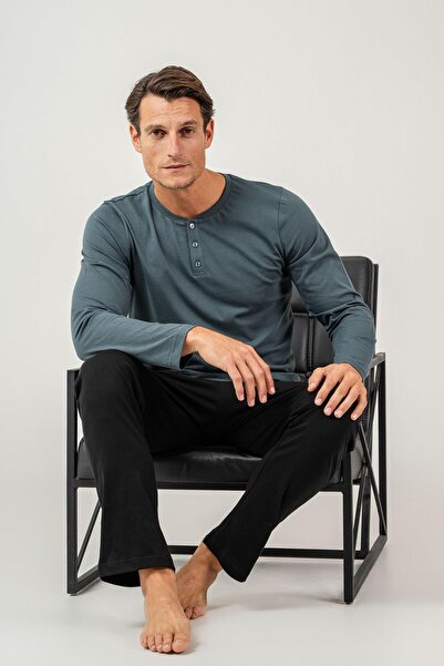 Arnetta Boxed Groomswear Men's Double Suit 100% Cotton Long Sleeve Pajama Set