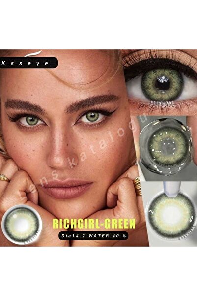 Eyeshop GÖZ LENSİ RICHGIRL GREEN YEŞİL TONDA (NUMARASIZ) KOZMETİK AMAÇLI Kula...