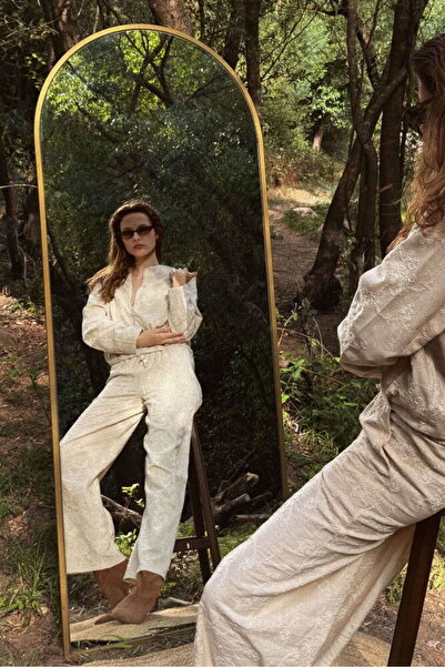 VERYMODA Floral Embroidered Zipper Jacket - Stone |   F1948