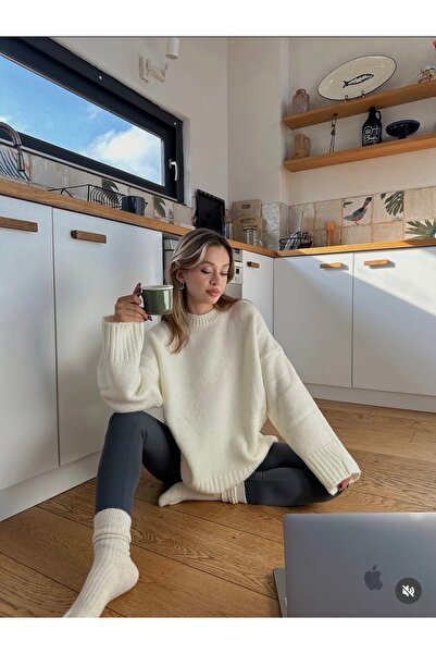 Trend Marfa Soft Texture Crew Neck Oversize Knitwear Sweater