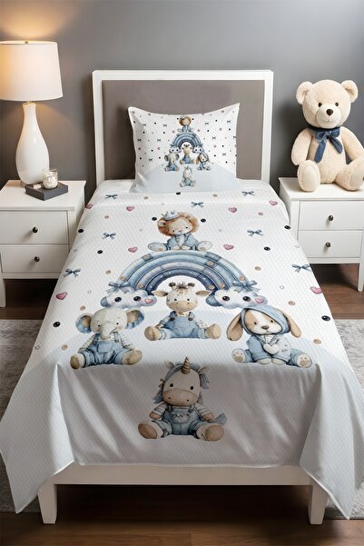 EVPANYA Blue Dream Team Patterned Single Baby Kids Pique Set