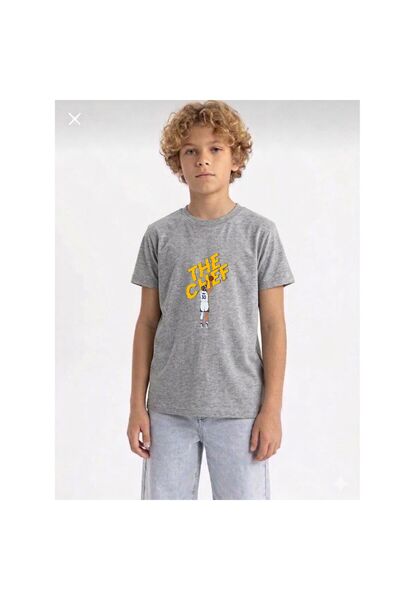 playwear The Cheff Printed 100% Cotton Regular Crew Neck Παιδικό unisex μπλου...