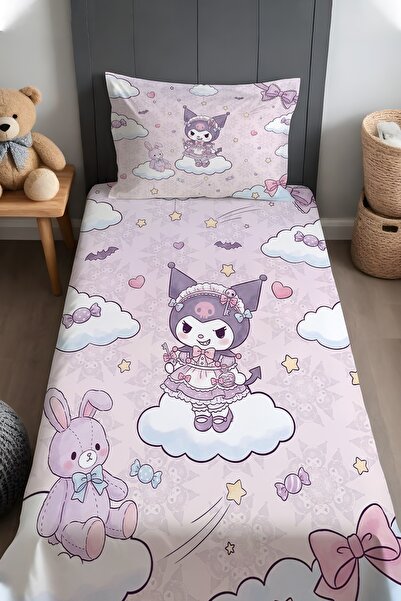 EVPANYA Kuromi Patterned Bedspread and Pillowcase Above the Clouds