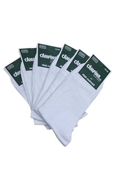 Campina Seamless Socks Set of 6 Men's Cotton %100 White Size 39-42 43-46