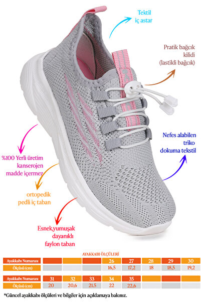 Kiko Kids Dunca Fileli Faylon Taban Kız Çocuk Spor Ayakkabı