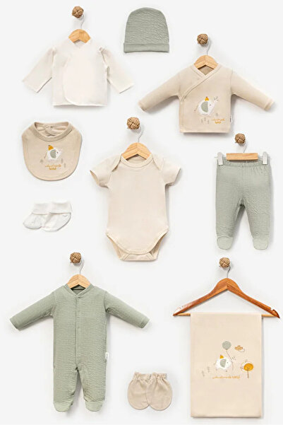 Stork Bundle 10 Piece Boxed Newborn Hospital Discharge Clothing Gift Set - Em...