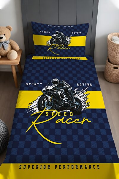 EVPANYA Racer Spirit Patterned Bedspread and Pillowcase
