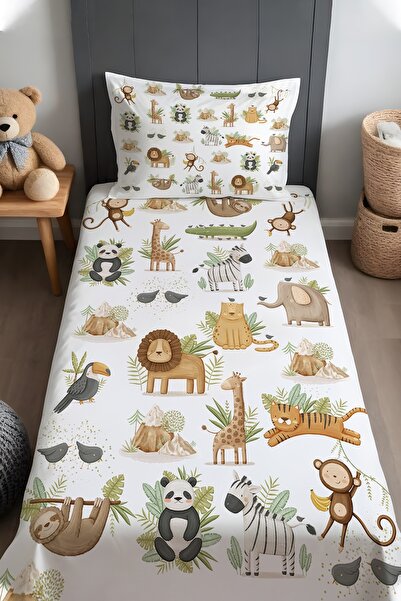 EVPANYA Cheerful Forest Patterned Bedspread and Pillowcase