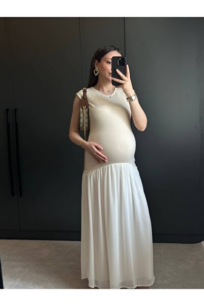 Tugen Co Long Combined Pleated Dress