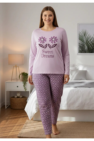 Miss Lale Pijama Γυναικεία πιτζάμα σε ανοιχτό μωβ χρώμα με με τύπωμα "Sweet D...