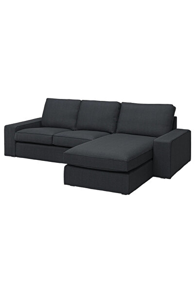 IKEA Antrasit Konforlu Kanepe - uzanma koltuklu 3'lü kanepe