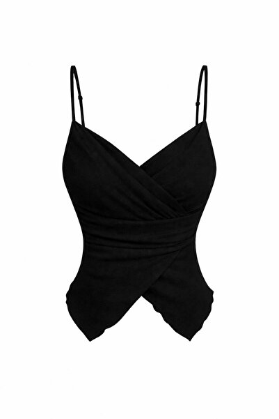 Wild Flower Pre-Knotted Thin Strap Draped Crop Leopard