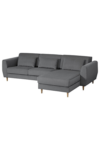 IKEA Gri Şık Kanepe - uzanma koltuklu 3'lü kanepe