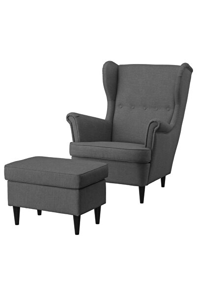 IKEA Gri Lüks Berjer Koltuk - berjer ve puf