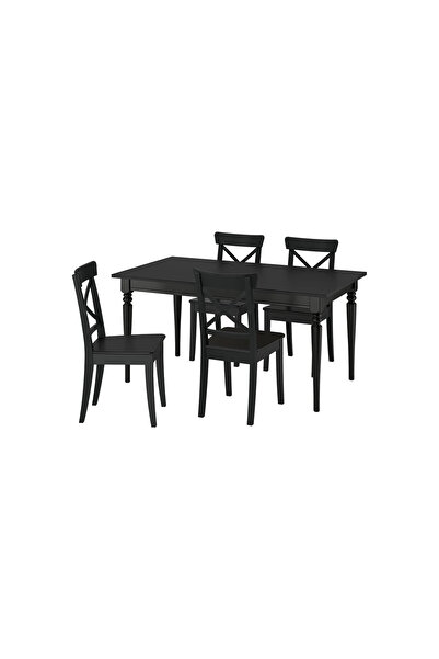 IKEA Siyah Zarif Yemek Masası - yemek masası takımı