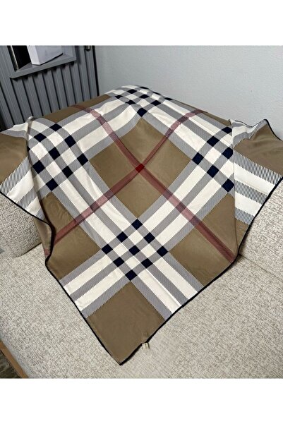 Shiva Scarfs Plaid Pattern New Season Voile Silk Scarf Premium Accessory Foul...