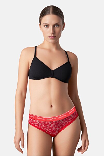 Calvin Klein Women Plus Size Brand Logo Pull On Panty, Red