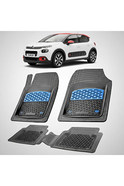 TEAMCAR Συμβατά πατάκια δαπέδου για Citroen C3 Τρίτης Γενιάς 2016-2024 |   Μπλε