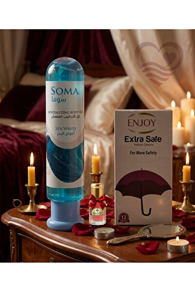 Soma واقي ذكري 12 قطعة مع جل الترطيب المنعش للرجل 120مل