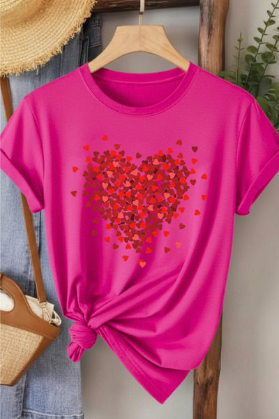 l'eivor Interdiffused Minimal Heart Design Printed Women's Cotton T-Shirt