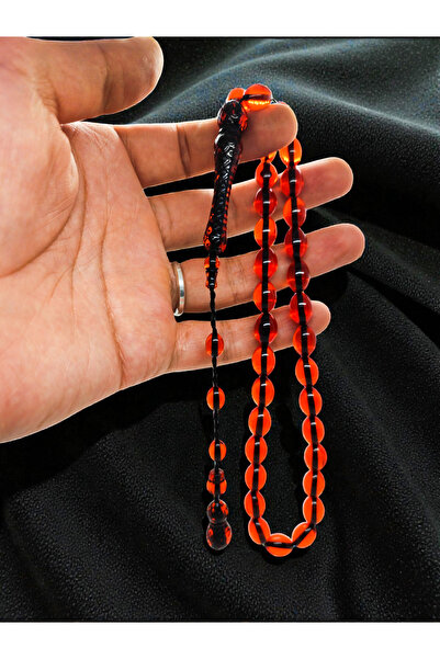 Atolyezone Usta İşi İmame Kalem İşçilikli Arpa Kesim Toz Kehribar Tesbih Özel...