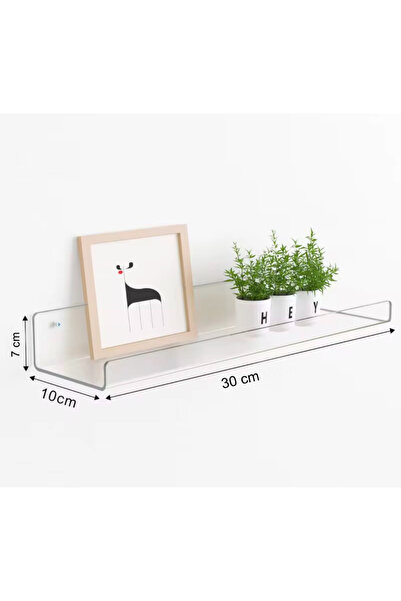 DKM Protect Şeffaf Pleksi Raf 30x10cm Takı Oje Baharatlık Düzenleyici 1 Adet