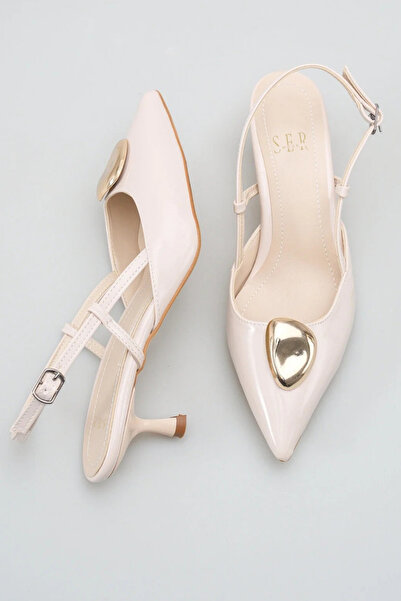 sermoda Дамски обувки на ток - 5 см тънък ток, заострен връх, отворена пета, ...