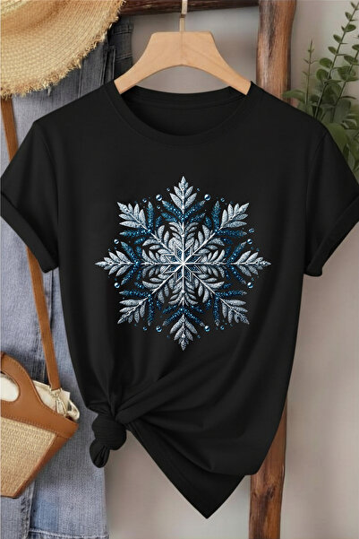 l'eivor Γυναικείο βαμβακερό μπλουζάκι με στάμπα Ice Crystal